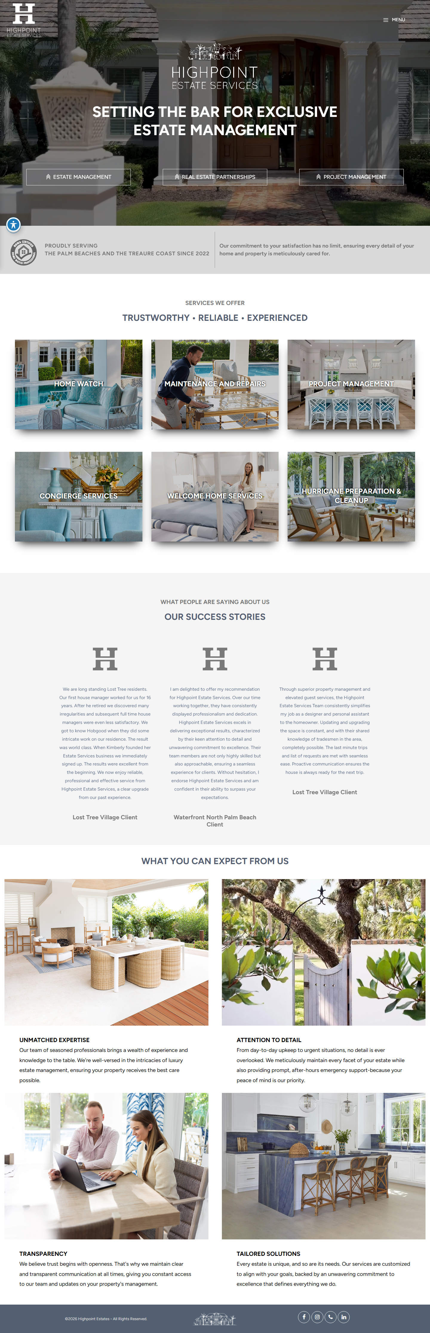 Homepage of High Point Estates